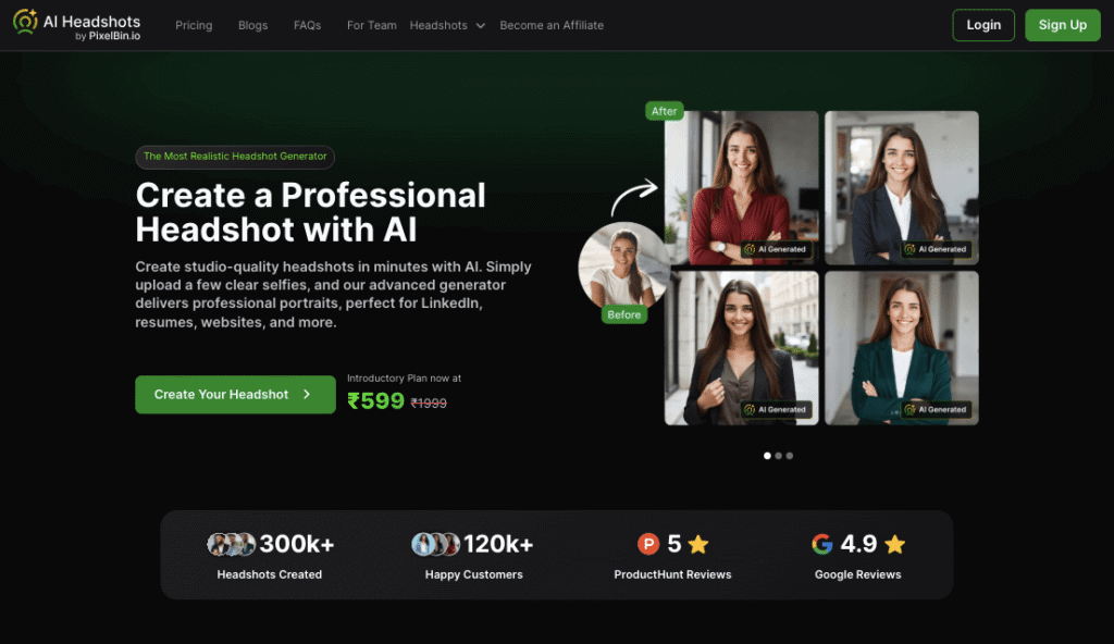 Pixelbin AI Headshot Generator