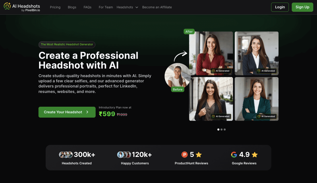 Pixelbin AI Headshot Generator