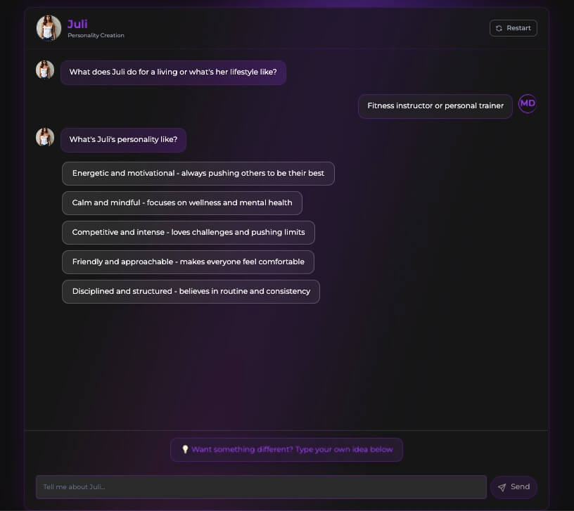Secrets AI Character Settings